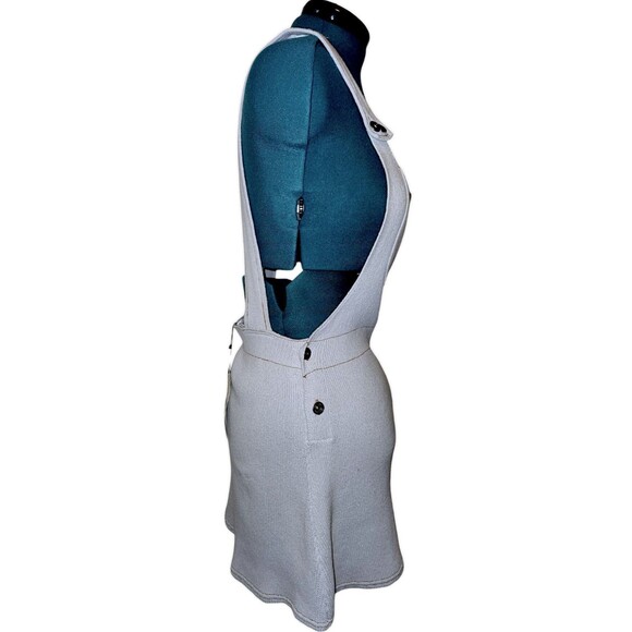 New Zara open Back  Knit Sweater Apron Y2K  Preppy Overall Dress Baby Blue M - Picture 6 of 7